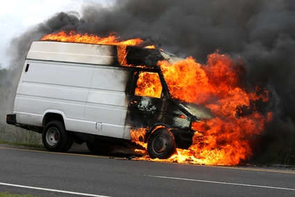 Van On Fire